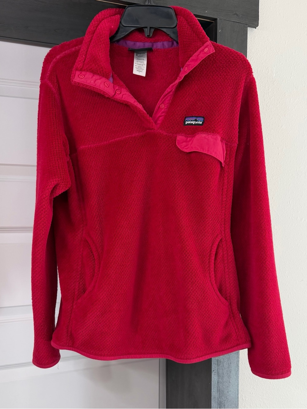 Patagonia Women’s  Red Snap-Placket Fleece Pullover Women’s Size S